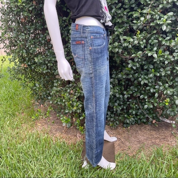 7 FAMK Bootcut Low Rise Mildly Distressed Jeans - Picture 5 of 14